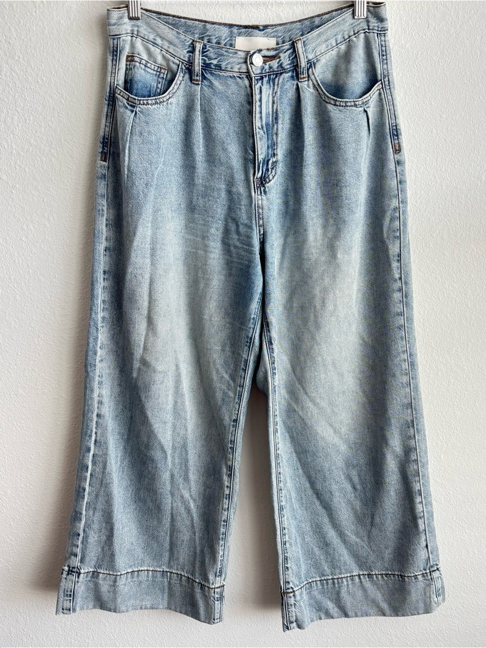 Habitual Light Wash Baggy Wide Leg Cropped Cotton/Lyocell Breathable Jeans 6/28 - Picture 2 of 8